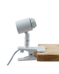 Plastic clip spotlight white, Merve, with switch
