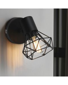 Industrial wall spotlight black, Jaylano