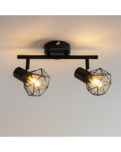 Industrial ceiling spotlight black, Jaylano