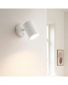 Modern wall spotlight white, Elena, with switch