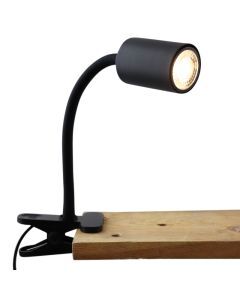 Modern clip spotlight black, Elena, with switch