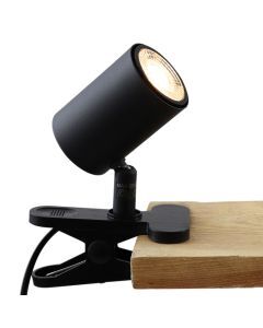 Modern clip spotlight black, Elena, with switch