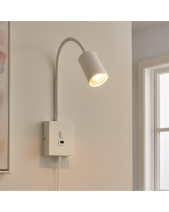 Modern wall spotlight white, Tibor, with switch