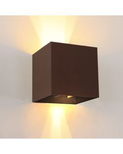 Modern up down wall light rust coloured, Dion, IP65