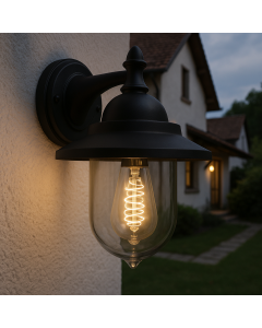 Classic outdoor light black, Tariq, IP44