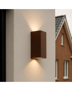 Modern outdoor light rust coloured, Corella, IP44