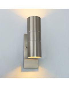 Modern outdoor wall light with dusk to dawn sensor silver, Pedro, IP44
