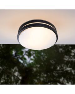Plastic outdoor light black, James, IP44