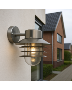 Stainless Steel outdoor light silver, Felice, IP44