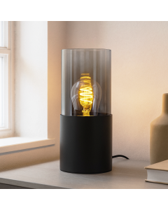 Modern table lamp black, Huy, with switch