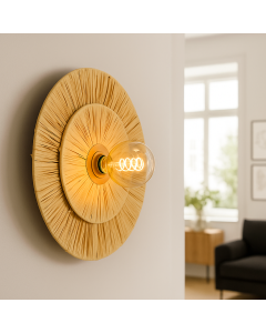 Paper wall light brown, Daisy, with switch