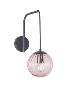 Retro wall light pink, Rifka, with switch