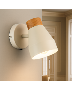 Rustic wall light beige, Freddie, with switch