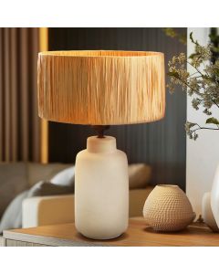 Paper table lamp brown, Daisy, with switch