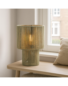 Rustic table lamp green, Sanny, with switch