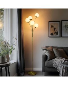 Design floor lamp brass, Stacy, with switch