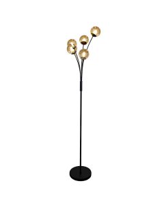 Design floor lamp amber, Stacy, with switch