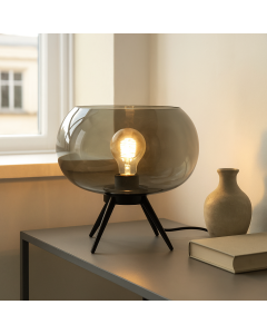 Design table lamp grey, Vidro, with switch