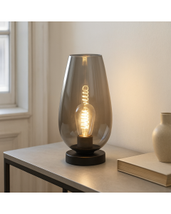 Design table lamp grey, Andy, with switch