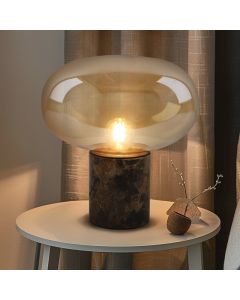 Marble table lamp amber, Alan, with switch