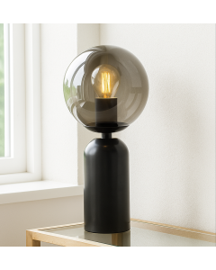 Marble table lamp grey, Alan, with switch