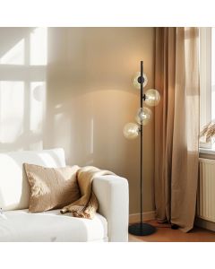 Design floor lamp amber, Remo, with switch
