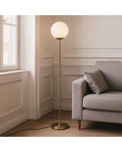 Design floor lamp white, Dolf, with switch