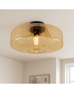 Design flush ceiling light amber, Sevda