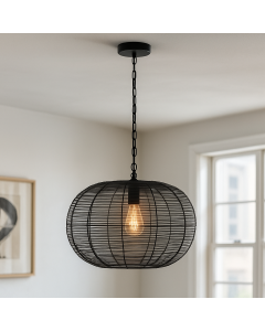 Industrial pendant light black, Phebe