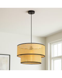 Rattan pendant light brown, Kirsten