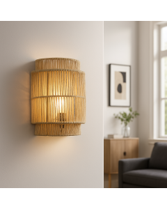 Rustic wall light brown, Selena, with switch