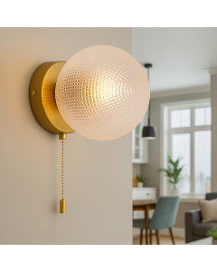 Retro wall light transparent, Johnson, with pull switch