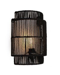 Rustic wall light black, Selena, with switch