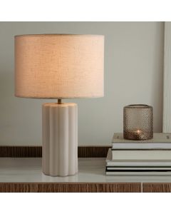 Rustic table lamp white, Juno, with switch