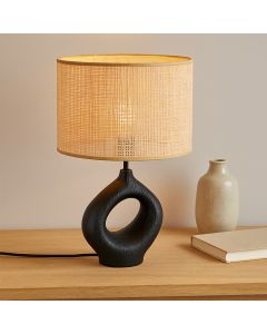 Rustic table lamp black, Bette, with switch