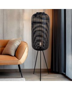 Industrial floor lamp black, Pinar, with switch