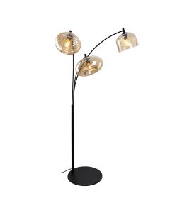 Modern floor lamp amber, Caia, with switch