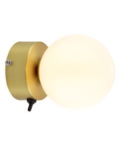 Modern bathroom wall light gold, Amer, IP44