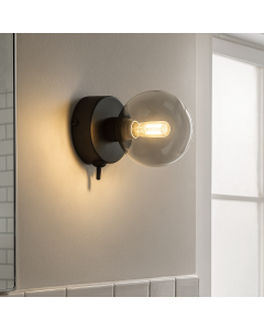 Modern bathroom wall light black, Amer, IP44