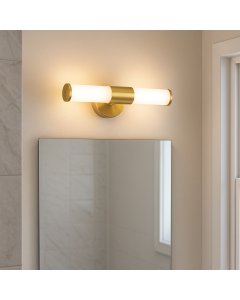 Modern bathroom wall light gold, Callum, IP44