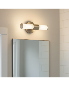 Modern bathroom wall light nickel, Callum, IP44