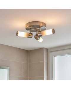 Modern bathroom ceiling light nickel, Callum, IP44