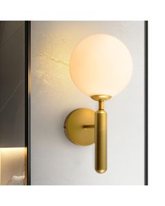 Modern bathroom wall light brass, Tiemen, IP44