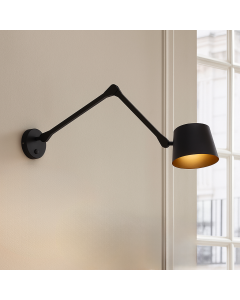 Modern wall light black, Rinke, with switch