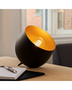 Modern table lamp black, Whitney, with switch