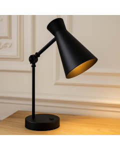 Modern table lamp black, Steve, with switch