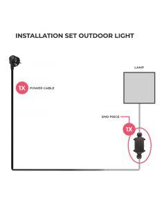 Connection set for 1 outdoor lamp