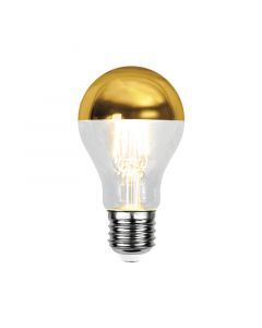 Dimmable E27 LED crown bulb Malik, gold, A60, 4,8W, 2700K, IP44