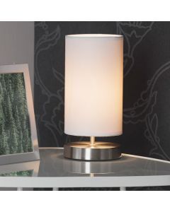 Fabric table lamp white, Merinde, with switch