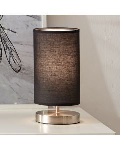 Fabric table lamp black, Merinde, with switch